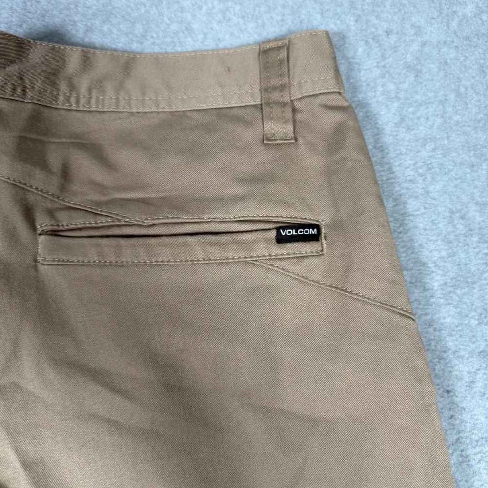 Volcom Frickin Modern Stretch Chino Pants Mens 31x32 Khaki Tan Straight Leg